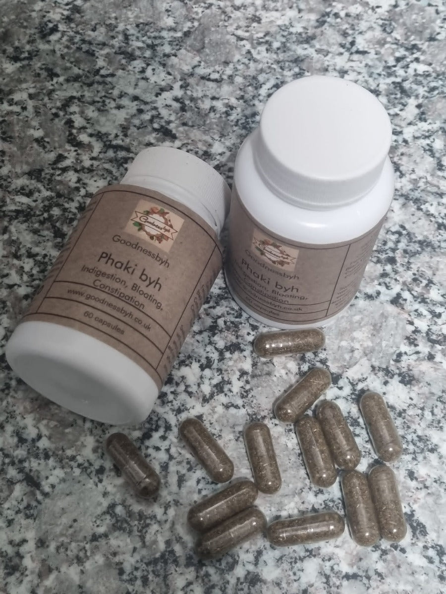 Traditional Phaki Capsules Assists Digestion acid bloating supports healthy gut, providing lasting relief in IBS, constipation, natural laxative body cleanse supplement